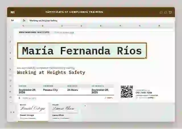 Stock Sheet Amber compliance and safety certificate template