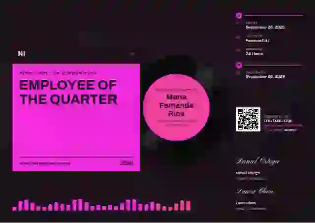 Vinyl Sleeve Fuchsia employee recognition certificate template