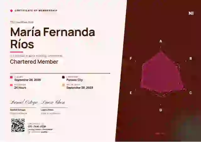 Radar Chart Vermilion membership certificate template