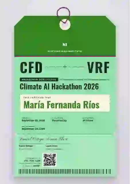 Luggage Tag Soft Fern hackathon certificate template