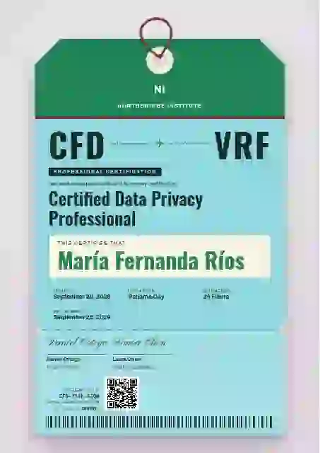 Luggage Tag Jade professional certification certificate template