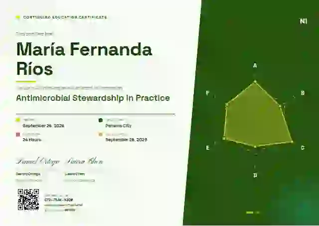 Radar Chart Fern continuing education certificate template
