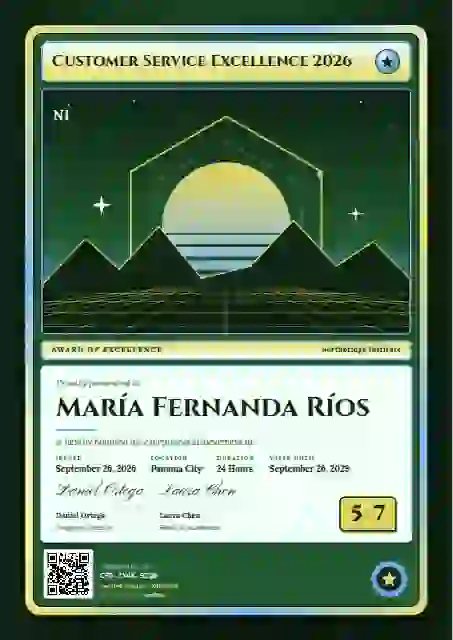 Trading Card Marigold awards and achievement certificate template