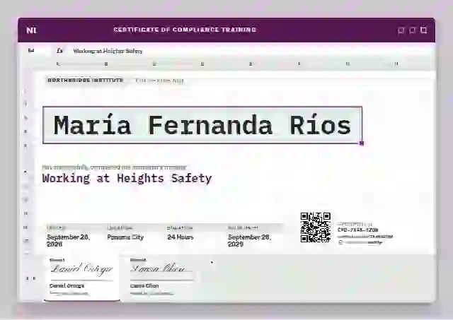 Stock Sheet Fuchsia No Totals Row compliance and safety certificate template
