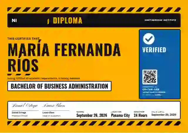 Hazard Sign Amber No Pictogram academic diploma certificate template