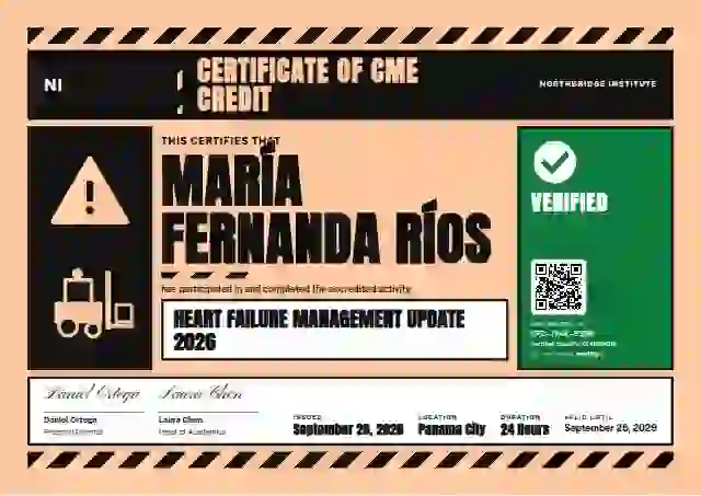 Hazard Sign Pastel Peach Square Corners healthcare and cme certificate template