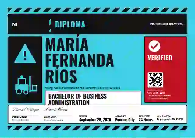 Hazard Sign Sky Cyan Tall Plate academic diploma certificate template