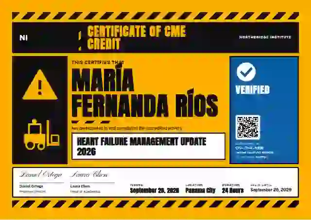 Hazard Sign Amber Square Corners healthcare and cme certificate template
