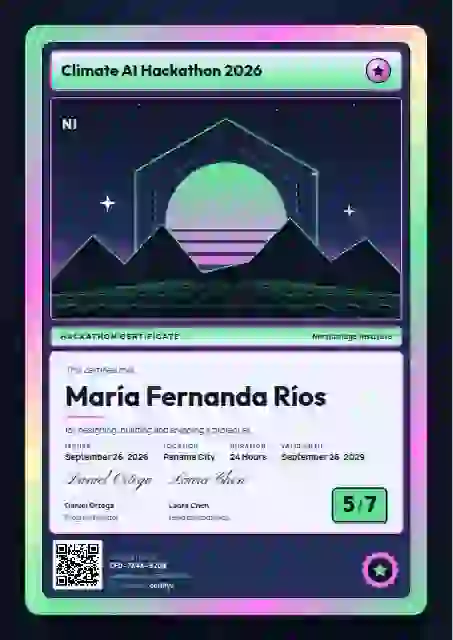 Trading Card Jade Thick Foil Frame hackathon certificate template