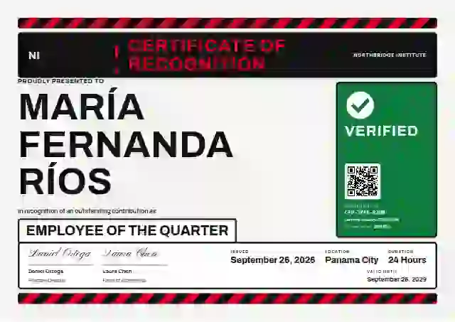 Hazard Sign Signal White No Pictogram employee recognition certificate template
