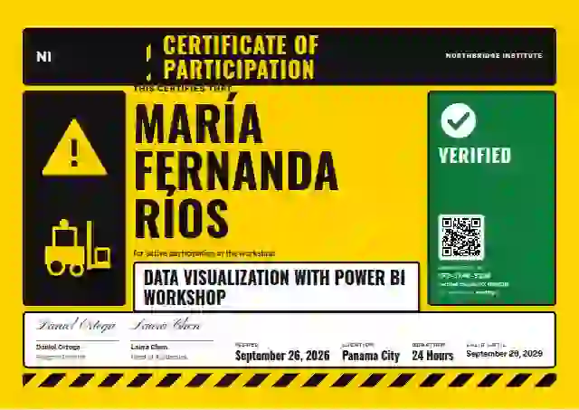 Hazard Sign Jade No Top Stripe webinar and workshop certificate template