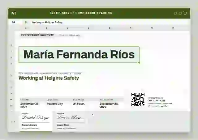 Stock Sheet Soft Lime No Totals Row compliance and safety certificate template