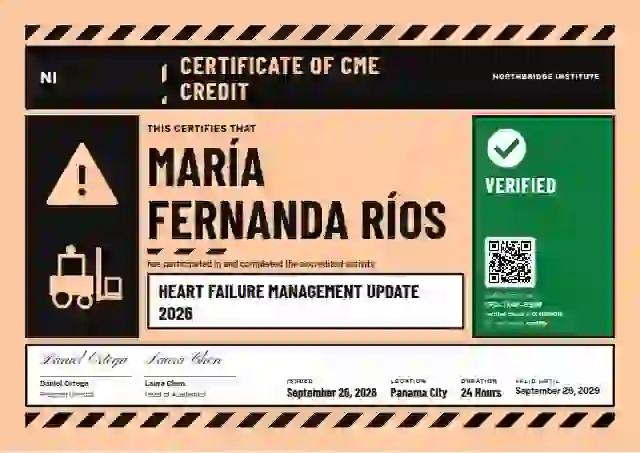 Hazard Sign Pastel Peach Square Corners 2 healthcare and cme certificate template