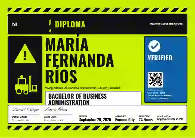 Hazard Sign Hi-Vis Lime Tall Plate academic diploma certificate template