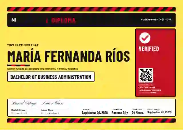 Hazard Sign Pale Lemon No Pictogram 2 academic diploma certificate template