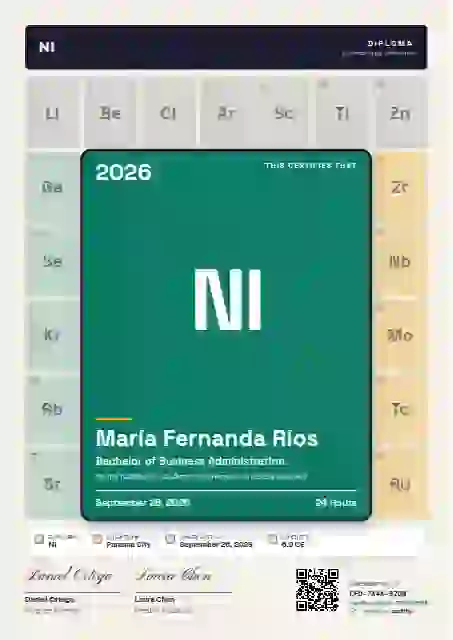 Periodic Tile academic diploma certificate template
