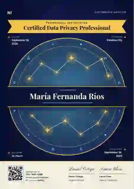 Plantilla de certificado Constellation Chart Amber de certificación profesional