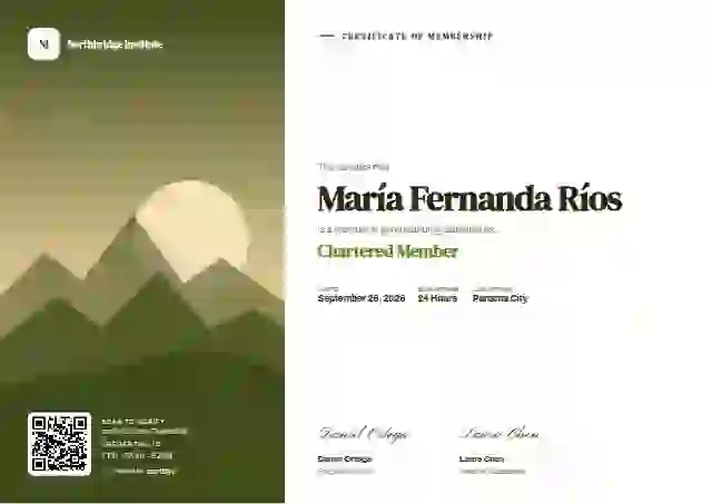 Duotone Olive membership certificate template