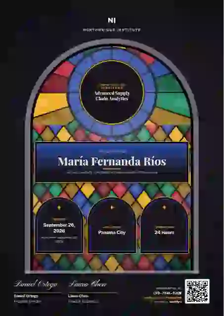 Stained Glass Scarlet course completion certificate template