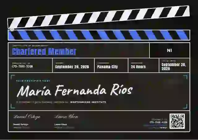 Plantilla de certificado Clapperboard Sapphire de membresía
