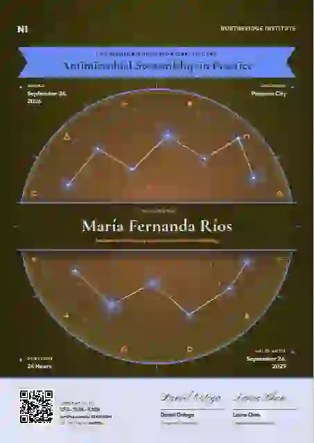 Plantilla de certificado Constellation Chart Sapphire de educación continua