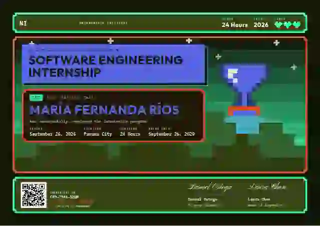 Plantilla de certificado Pixel Arcade Ultramarine de pasantía