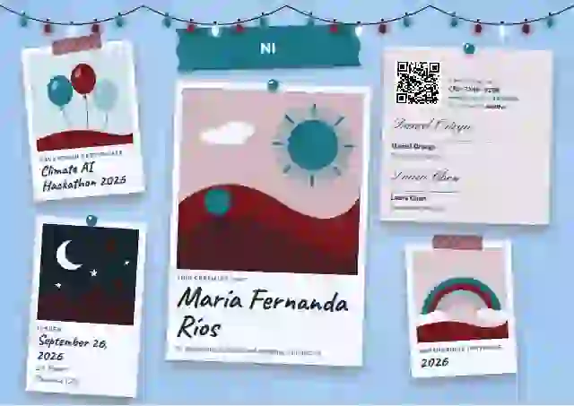 Plantilla de certificado Polaroid Wall Cerulean de hackatón