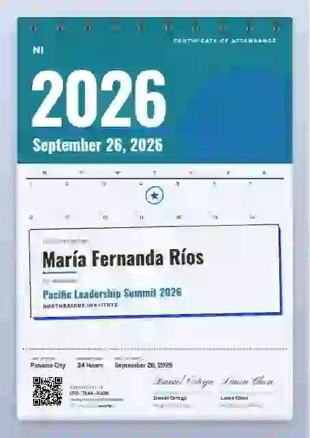 Plantilla de certificado Wall Calendar Cerulean de asistencia a eventos