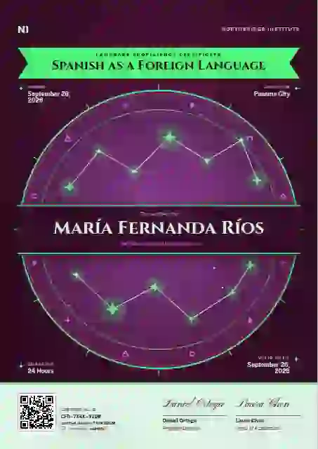 Constellation Chart Meadow language proficiency certificate template