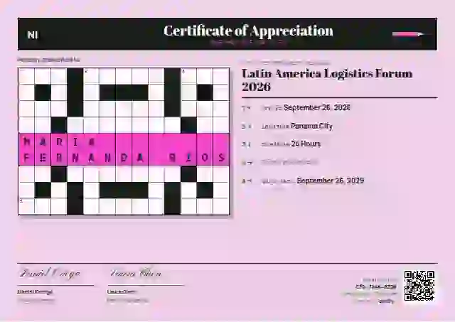 Plantilla de certificado Crossword Meadow de ponente de conferencia