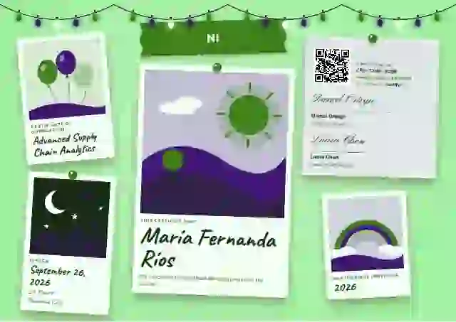 Polaroid Wall Fern course completion certificate template