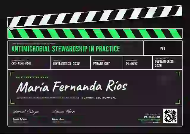 Plantilla de certificado Clapperboard Meadow de educación continua