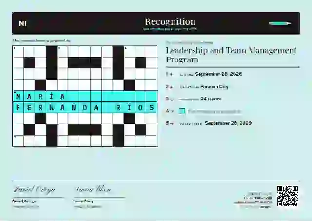 Crossword Ruby latin america certificate template