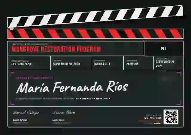 Clapperboard Scarlet volunteer appreciation certificate template