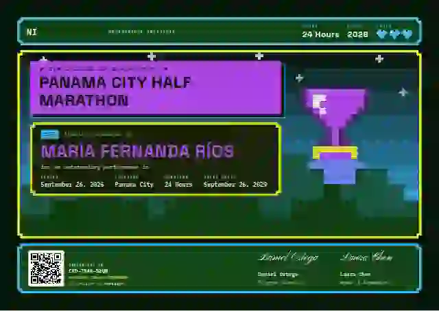 Pixel Arcade Orchid sports certificate template