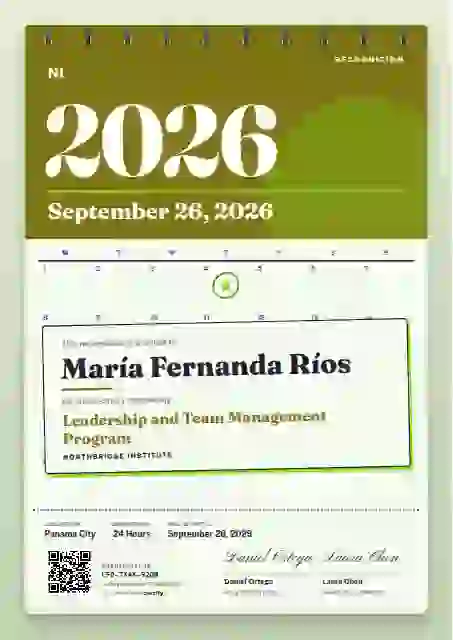 Wall Calendar Marigold latin america certificate template