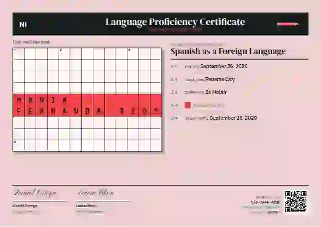Crossword Seafoam language proficiency certificate template