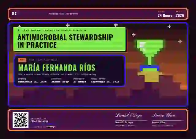Pixel Arcade Fern continuing education certificate template