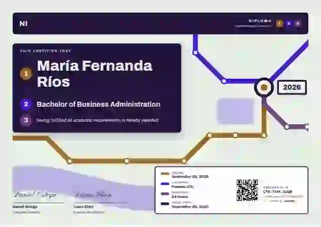 Metro Map Amber academic diploma certificate template