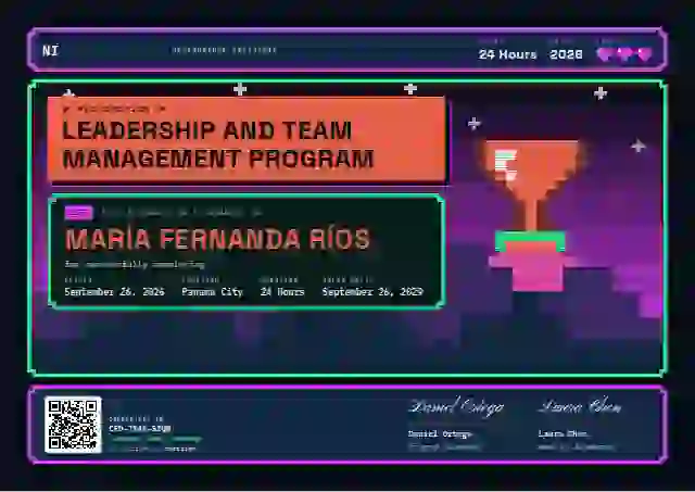Pixel Arcade Vermilion latin america certificate template