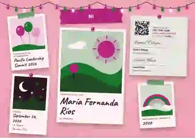 Plantilla de certificado Polaroid Wall Raspberry de asistencia a eventos