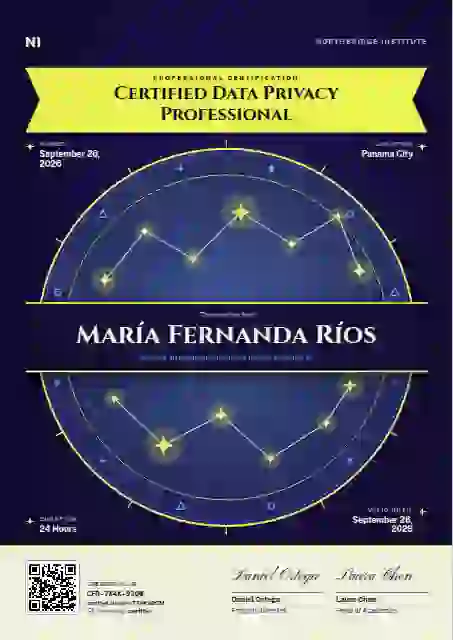 Constellation Chart Lime professional certification certificate template