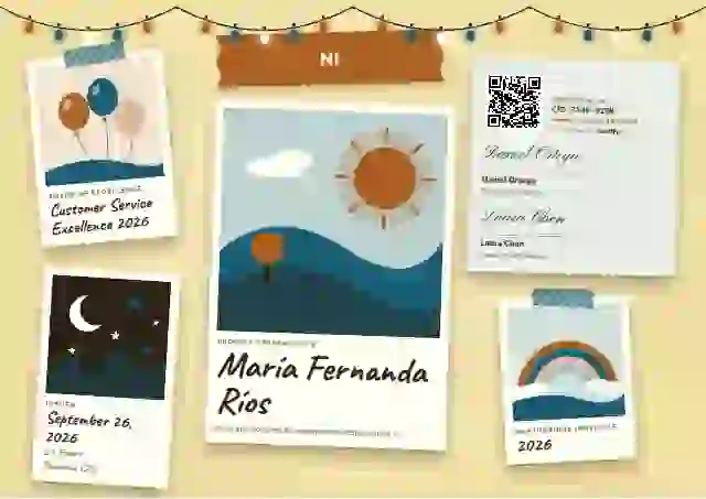 Polaroid Wall Tangerine awards and achievement certificate template