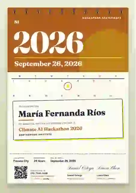 Wall Calendar Tangerine hackathon certificate template