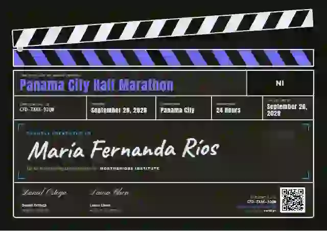 Clapperboard Ultramarine sports certificate template