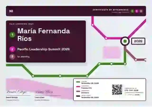 Metro Map Fern event attendance certificate template