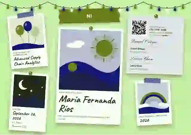 Polaroid Wall Lime course completion certificate template