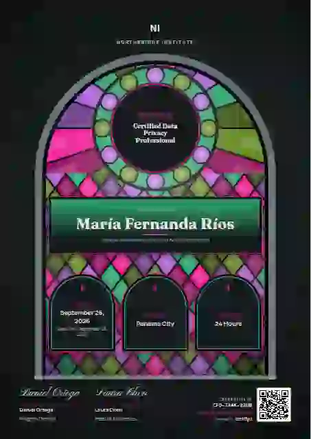 Stained Glass Orchid professional certification certificate template