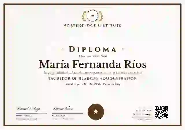 Academic Crest College Brown academic diploma certificate template