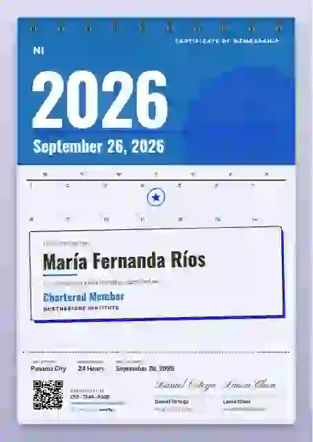 Wall Calendar Azure membership certificate template